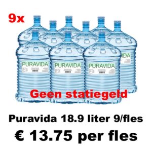 PURAVIDA ZUIVER DRINKWATER 18,9 LTR SET VAN 9 FLESSEN